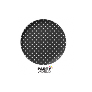 Black Polka Dot Paper Plates 7in (10)