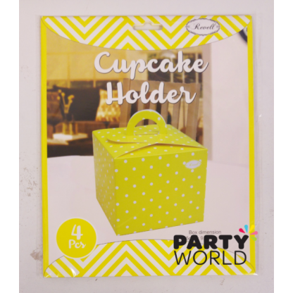 Yellow Polka Dot Cupcake Holders (4)