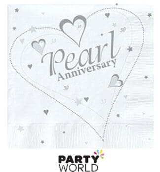 pearl wedding anniversary napkins