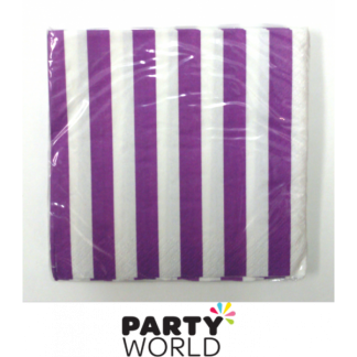 Stripe Luncheon Napkins - Pretty Purple (16)