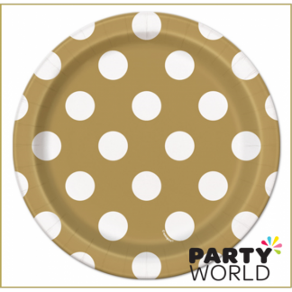 Gold Dot Paper Plate - 7inch (8)