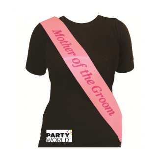 Mother of the Groom Sash - Baby Pink with Hot Pink Font