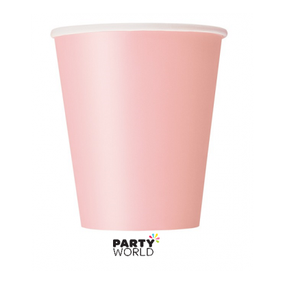 Solid Pink Paper Cups (8)