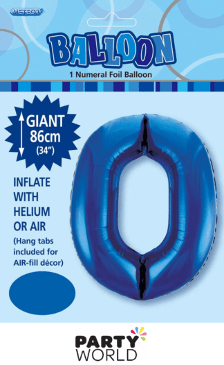 0 giant foil number blue