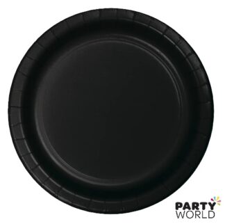 black paper plates