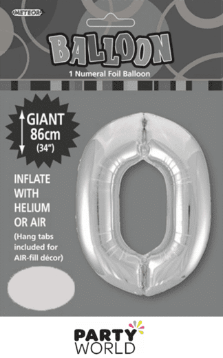 0 giant foil number silver