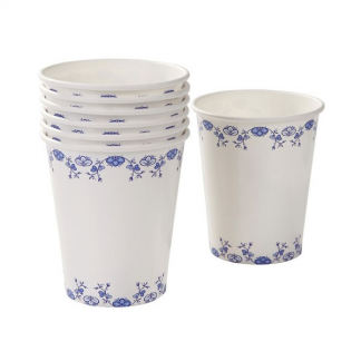 Blue Party Porcelain Paper Cups (12)
