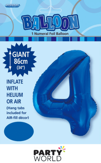 4 giant foil number blue