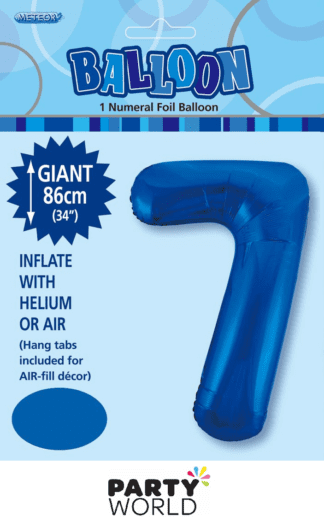 7 giant foil number blue