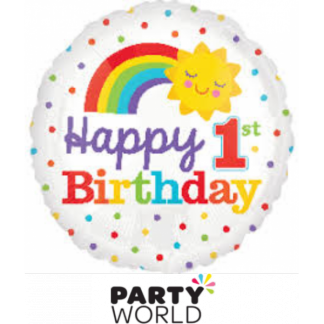 Happy 1st birthday Rainbow Foil Balloon