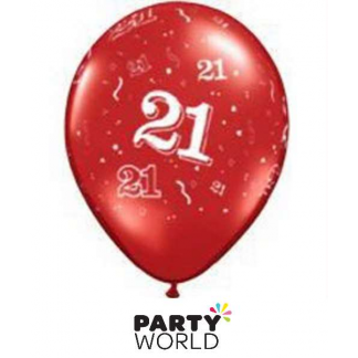 Qualatex 21st Pearl Ruby Red Balloons (5)