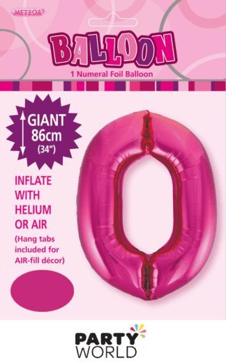 0 giant foil number hot pink