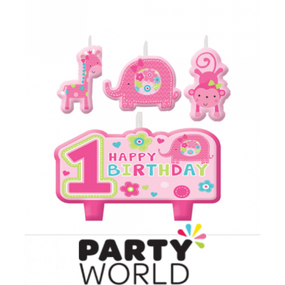 One Wild Girl Birthday Candle Set (4)