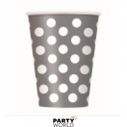 Silver Polka Dot Paper Cups (6)