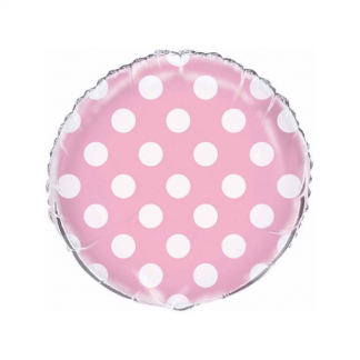 18 inch Dot/Spot Foil Balloon Baby Pink