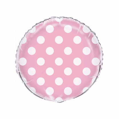 18 inch Dot/Spot Foil Balloon Baby Pink
