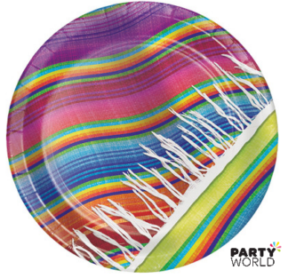 mexican themed paper plates serape print