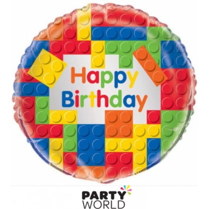 Building Blocks Birthday Foil Balloon 18in