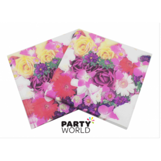 Pink Floral Luncheon Napkins (20)