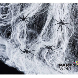 Boo! Halloween Stretchable Spider Web with 4 Spiders