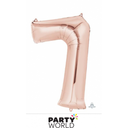 Rose Gold Foil Number Balloon Mid-Size 26 inch/66cm - 7