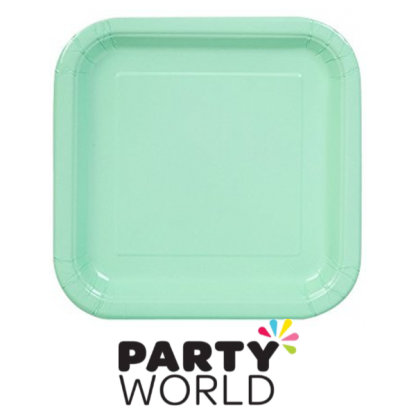 Paper Square Plates Mint 9in (14)