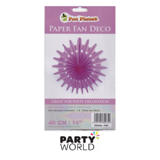 Pink Paper Fan Deco - 40cm