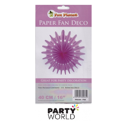 Pink Paper Fan Deco - 40cm