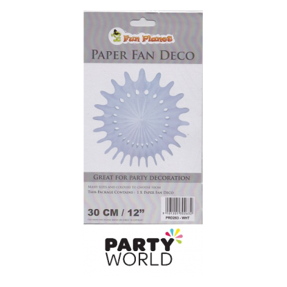 White Paper Fan Deco - 30cm