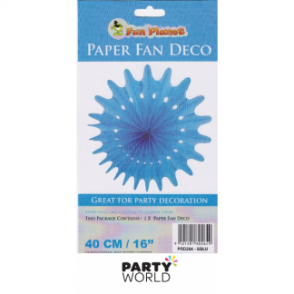 Sky Blue Paper Fan - 40cm