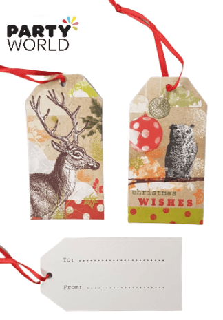 animal christmas gift tags labels