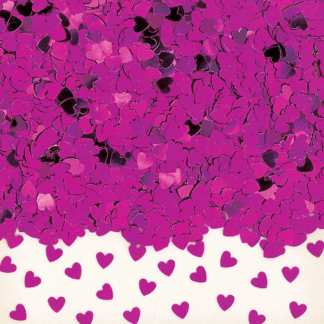 pink heart confetti scatters