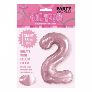 Giant Lovely Pink Foil Number Balloon - 2