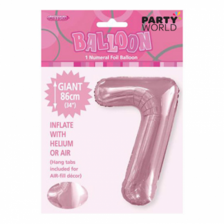 Giant Lovely Pink Foil Number Balloon - 7