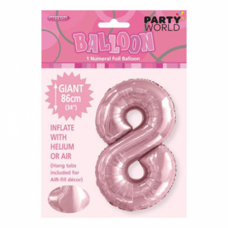 Giant Lovely Pink Foil Number Balloon - 8