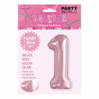 Lovely Pink Foil Number Balloon - 1