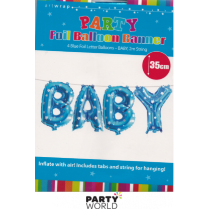 Baby Blue Foil Balloon With Stars