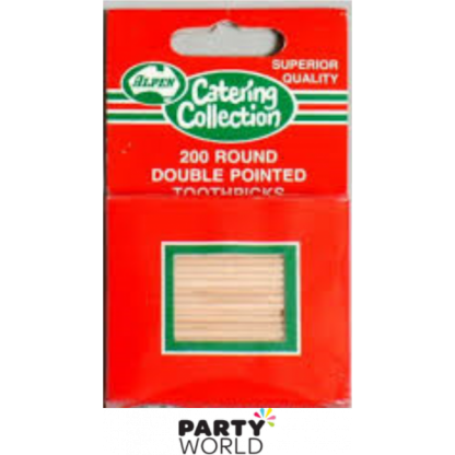 Wooden Toothpicks Double Pointed Round (200)