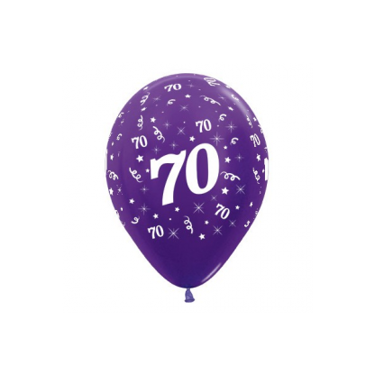 70 Metallic Purple Violet Latex Balloons (6)