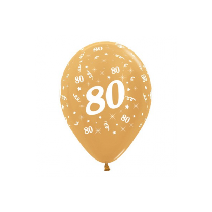 80 Metallic Gold Latex Balloons (6)