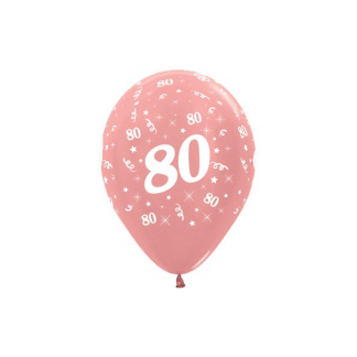 80 Metallic Pearl Rose Gold Latex Balloons (6)