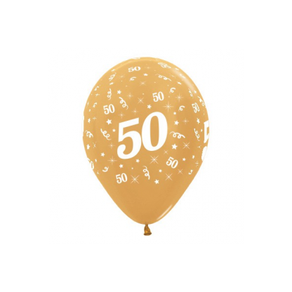 50 Metallic Gold Latex Balloons (6)