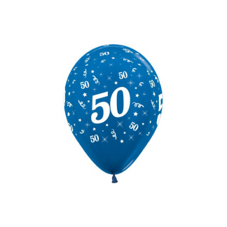 50 Metallic Blue Latex Balloons (6)