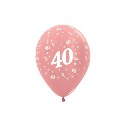 40 Metallic Pearl Rose Gold Latex Balloons (6)