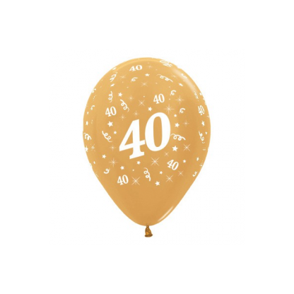 40 Metallic Gold Latex Balloons (6)