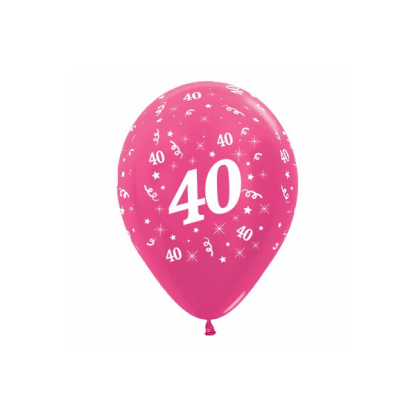 40 Metallic Fuchsia Latex Balloons (6)