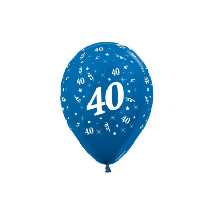 40 Metallic Blue Latex Balloons (6)