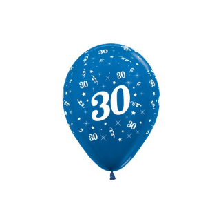 30 Metallic Blue Latex Balloons (6)