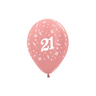 21 Metallic Pearl Rose Gold Latex Balloons (6)