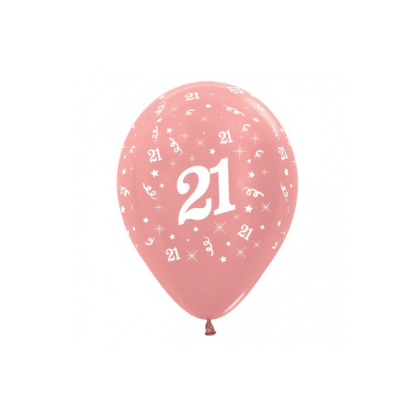 21 Metallic Pearl Rose Gold Latex Balloons (6)